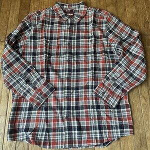Alesbury Flannel Button Down Red Blue‎ Plaid Mens Size Large NWOT